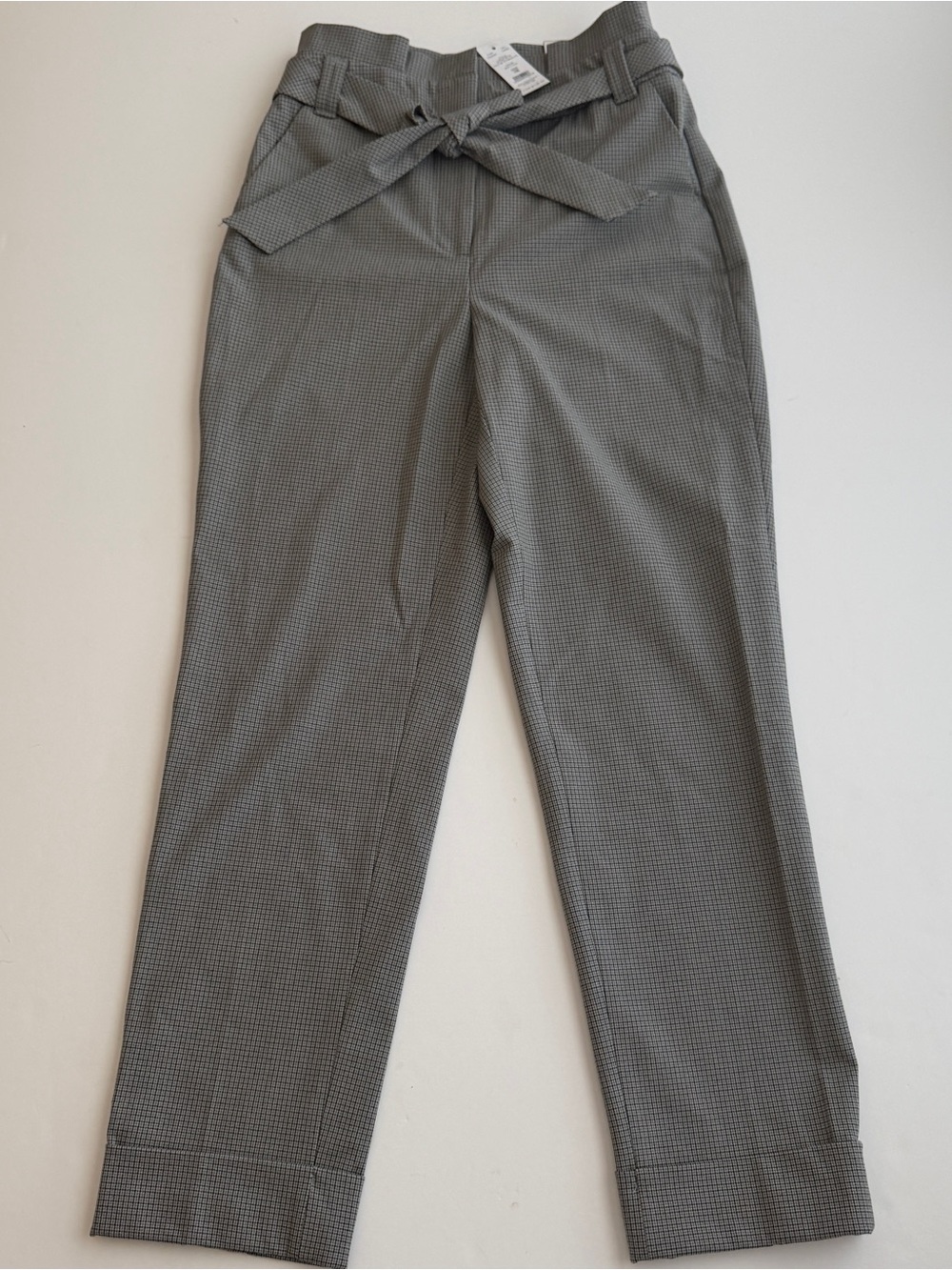 White House Black Market Plaid High Wasted Ankle Pants Sz 0 Houndstooth Office